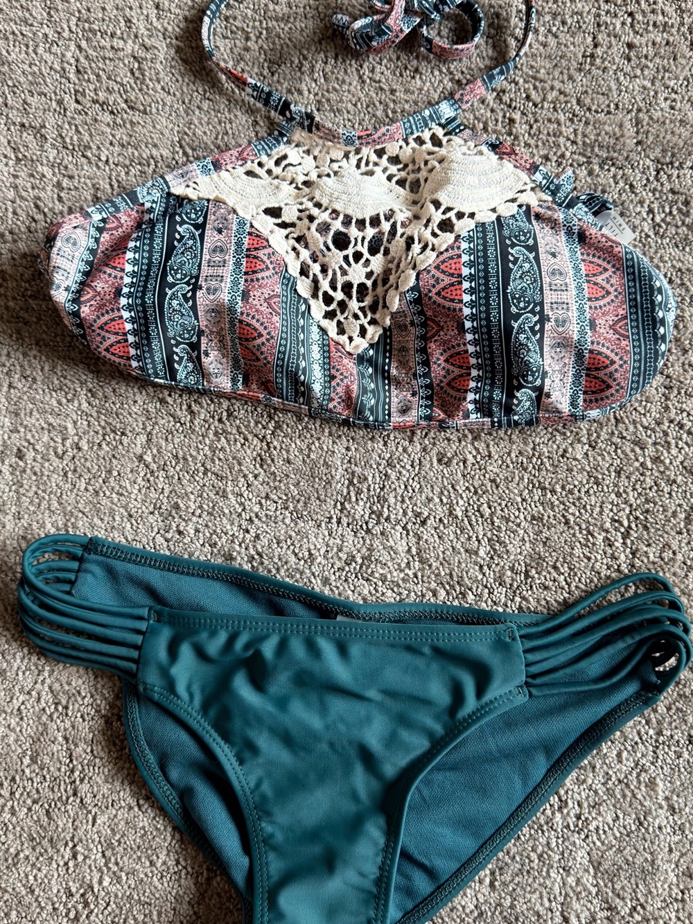 Full Tilt Multicolor Boho Bandeau Bikini